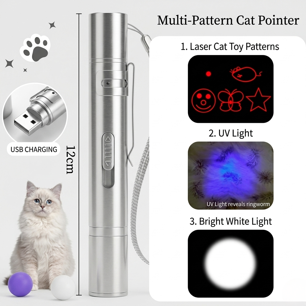 3-in-1 Laser Pet Toy & UV Flashlight Pen