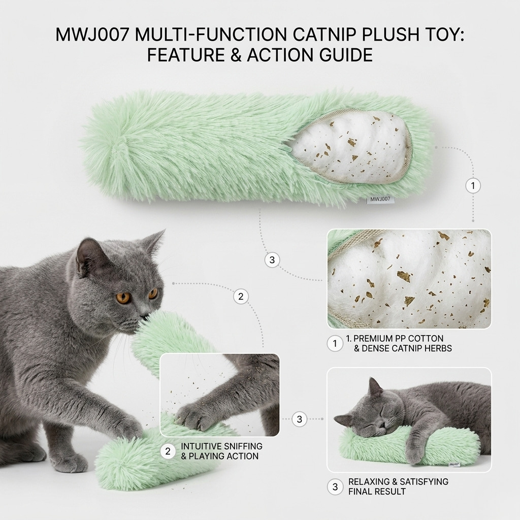 Interactive Catnip Plush Pillow
