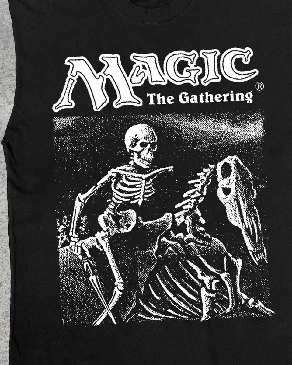 Magic The Gathering Drudge Skeletons Cut-Off Black T-Shirt