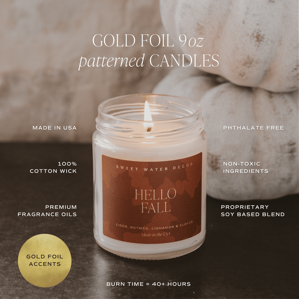 Favorite Sweater Soy Candle - Patterned 9 oz - Clear Jar (Cashmere and Vanilla)