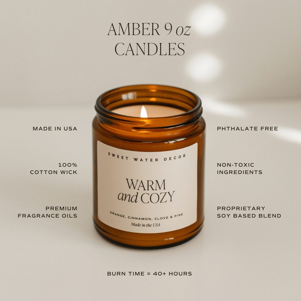 Palo Santo Patchouli Soy Candle - Amber Jar - 9 oz