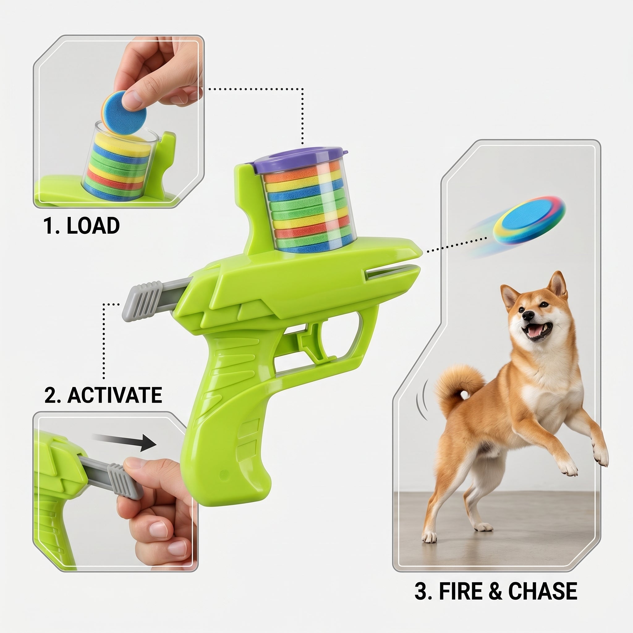 2-in-1 Disc Bullet Launcher Toy