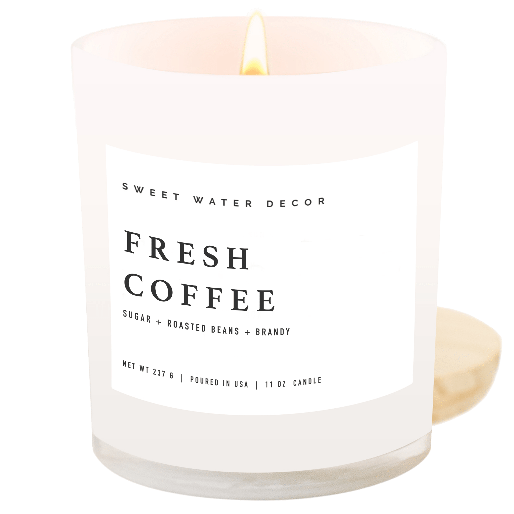 Fresh Coffee Soy Candle - White Jar - 11 oz