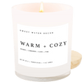 Warm and Cozy Soy Candle - White Jar - 11 oz