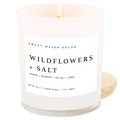 Wildflowers and Salt Soy Candle - White Jar - 11 oz