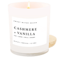Cashmere and Vanilla Soy Candle - White Jar - 11 oz