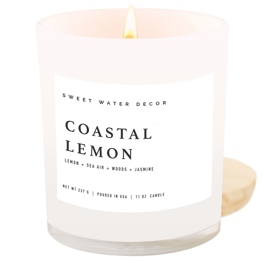 Coastal Lemon Soy Candle - White Jar - 11 oz