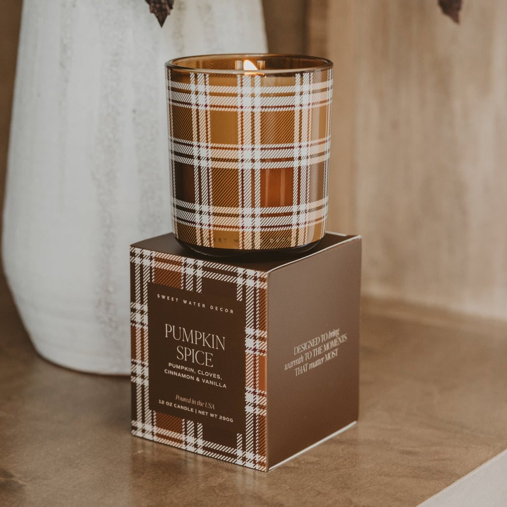 Pumpkin Spice Soy Candle - Boxed Tinted Glass Jar - 12 oz