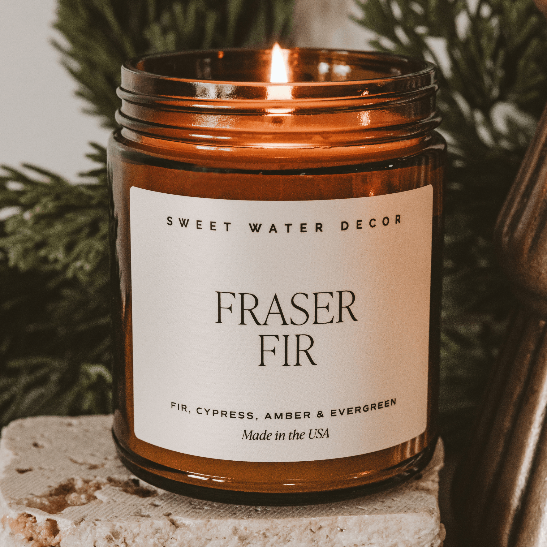 Fraser Fir Soy Candle - Amber Jar - 9 oz