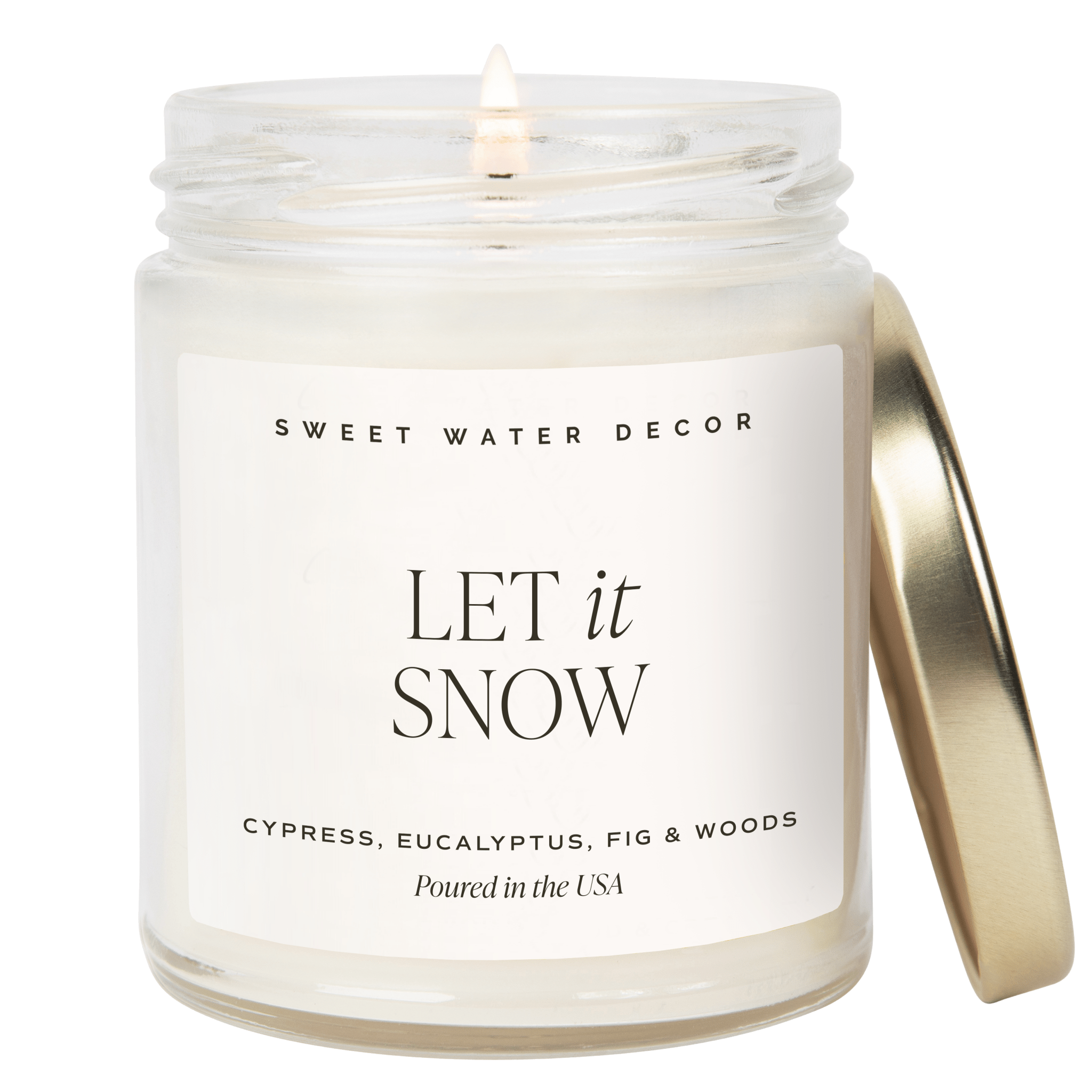 Let It Snow Soy Candle -  Clear 9 oz Jar