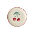 Ceramic Cake Plate with Hand Painted Cherries