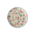 Ceramic Cake Plate with Hand Painted Pink Flowers