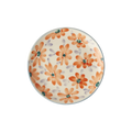 Ceramic Cake Plate with Hand Painted Orange Flowers
