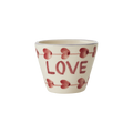 Ceramic Oval Espresso Cup with Hand Painted Love - 2.4 oz