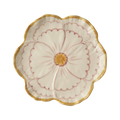 Ceramic Flower Shaped Side Plate with Yellow Border