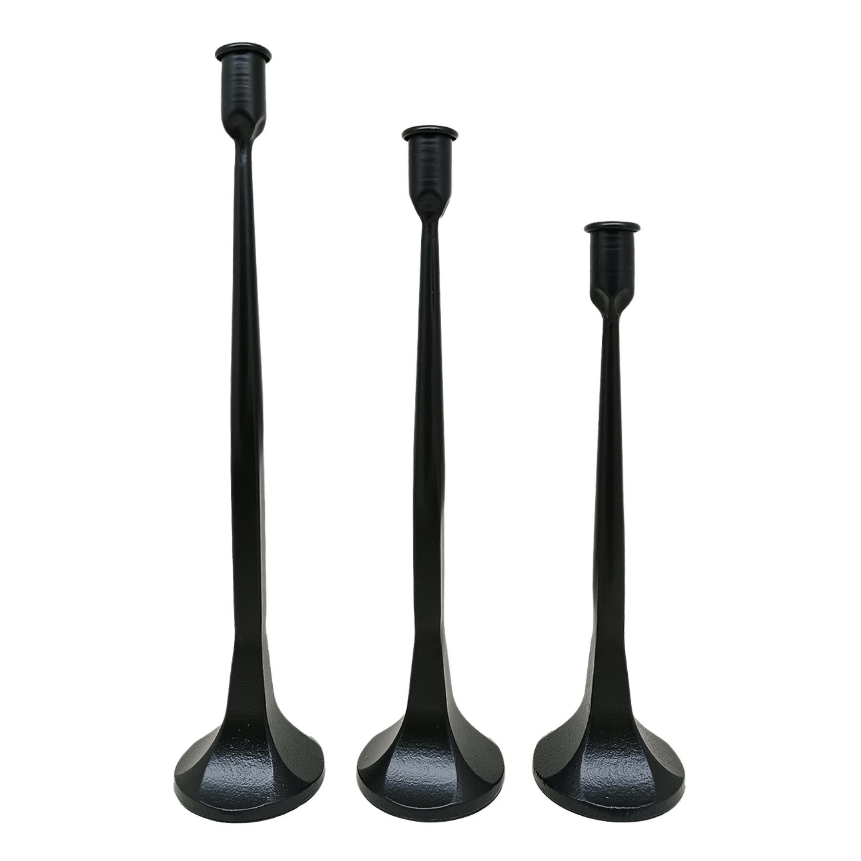 Black Cast Iron Taper Candle Holders