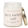 Best Teacher Ever Soy Candle - Clear Jar - 9 oz (Salt and Sea)