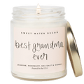 Best Grandma Ever Soy Candle - Clear Jar - 9 oz (Wildflowers and Salt)