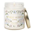 Best Mom Ever Soy Patterned Candle - Clear Jar - 9 oz (Wildflowers and Salt)
