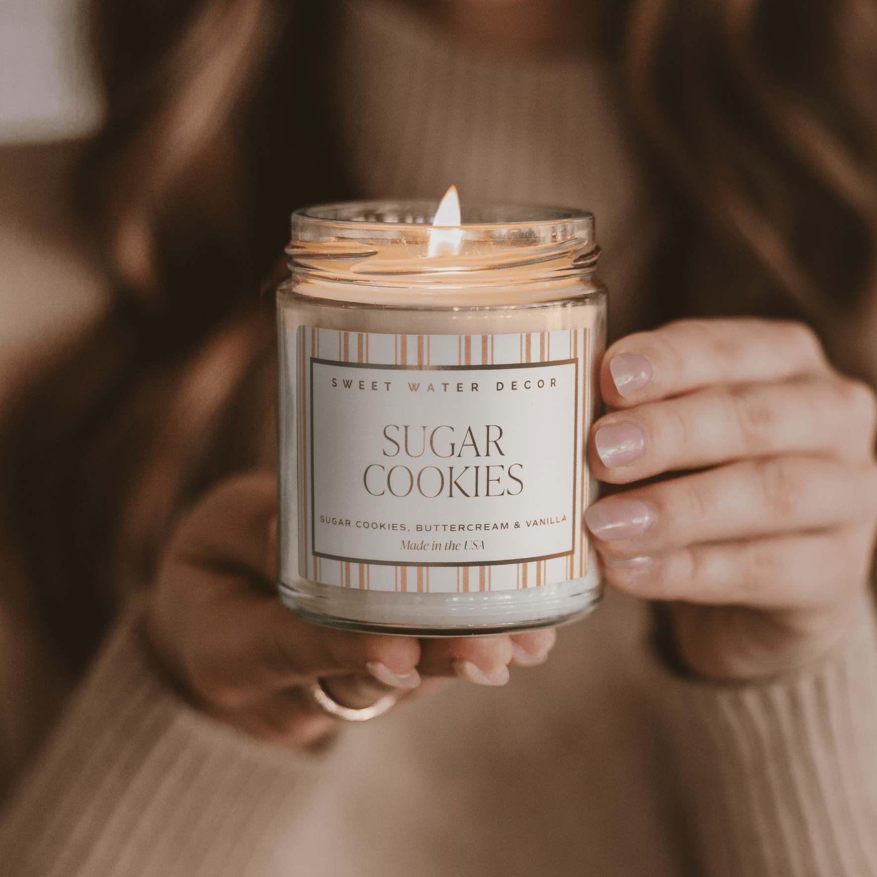 Sugar Cookies Soy Candle - 9 oz Patterned Clear Jar