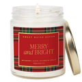 Merry and Bright Soy Candle - Patterned Clear Jar - 9 oz
