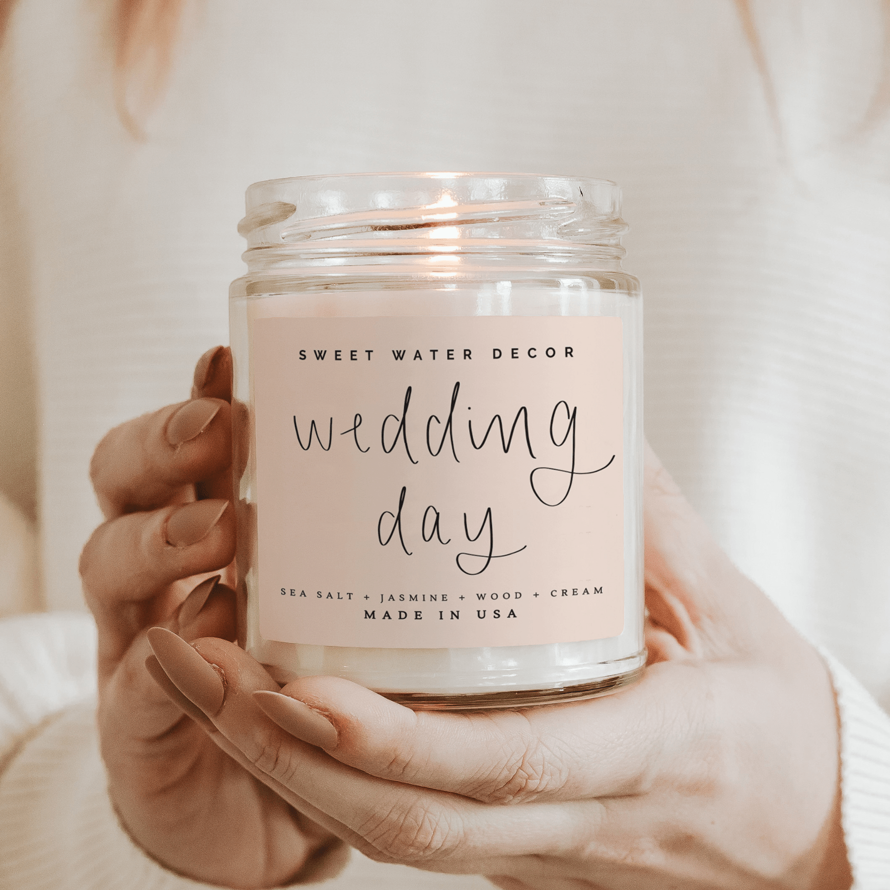 Wedding Day Soy Candle - Clear Jar - 9 oz (Spa Day)