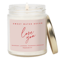 Love You Soy Patterned Candle - Clear Jar - 9 oz
