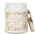 Love You, Mom Soy Candle - Clear Patterned Jar - 9 oz