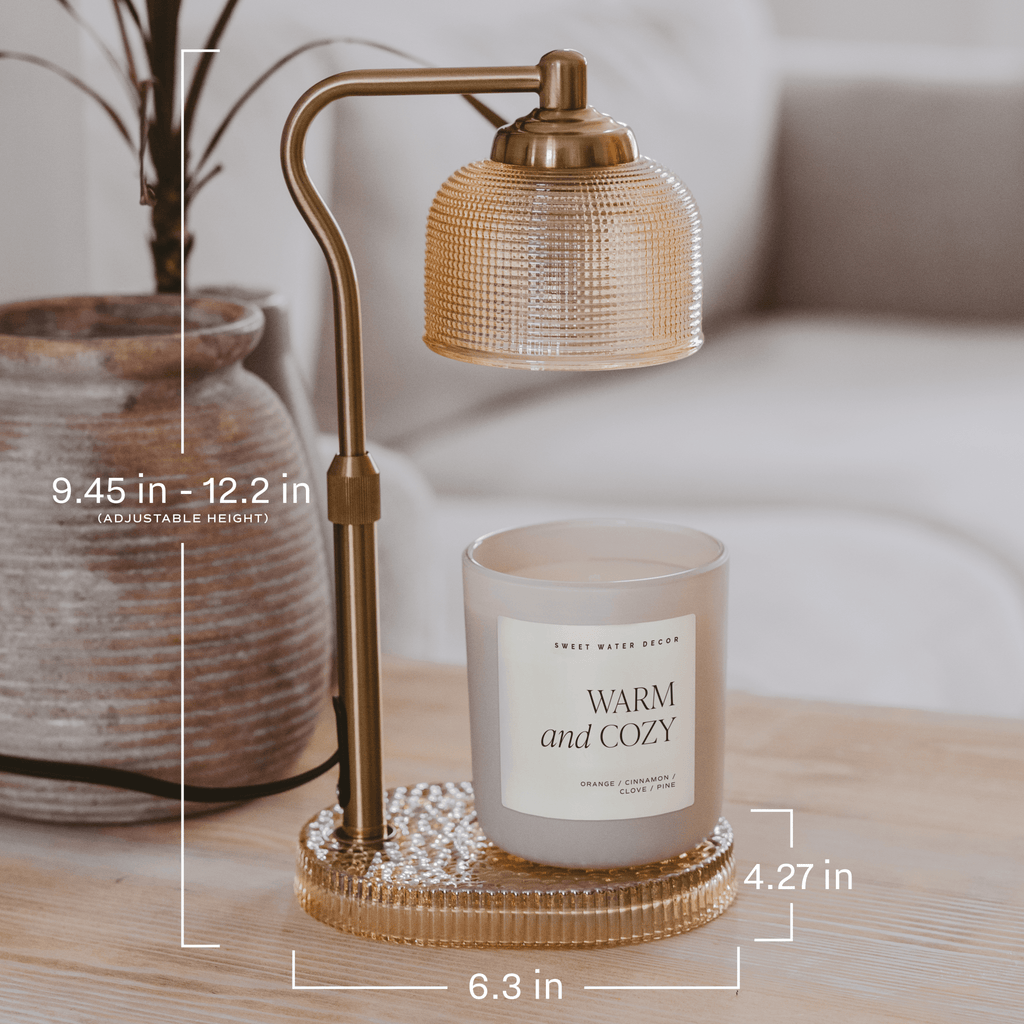 Candle Warmer Lamp with Wood Base