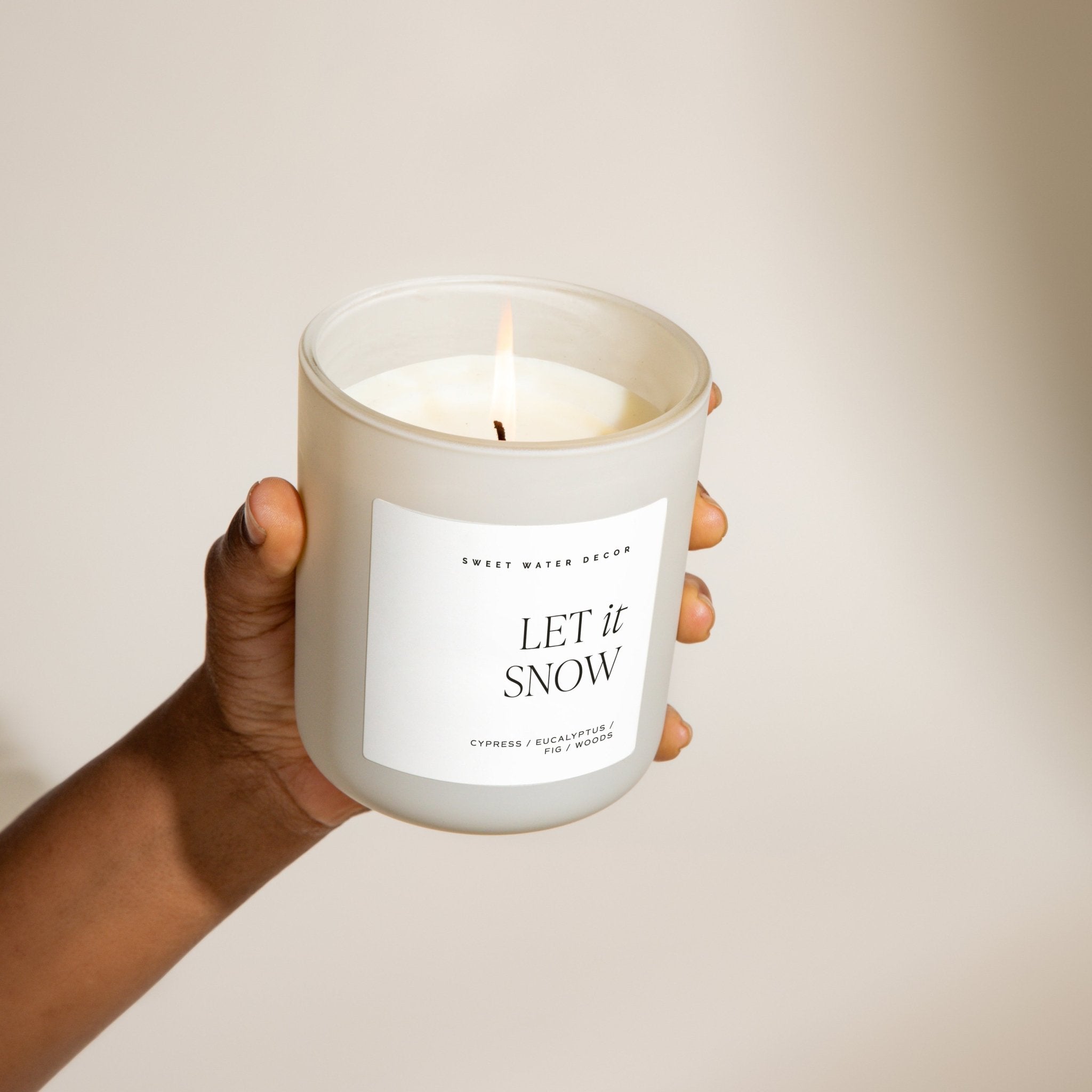 Let It Snow Soy Candle - Tan Matte Jar - 15 oz