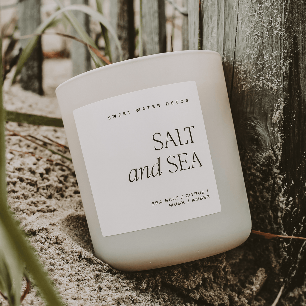 Salt and Sea Soy Candle - Tan Matte Jar - 15 oz
