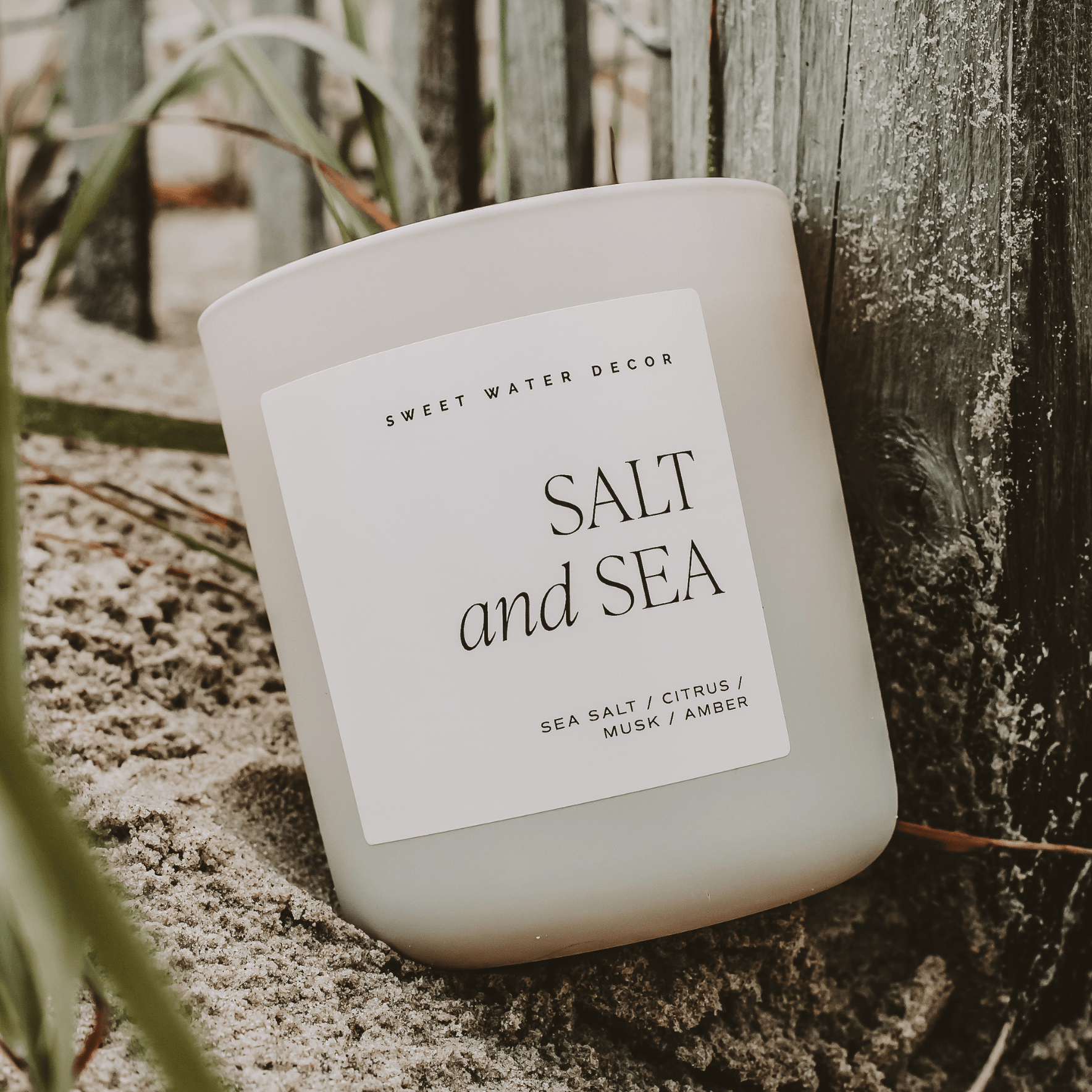 Salt and Sea Soy Candle - Tan Matte Jar - 15 oz