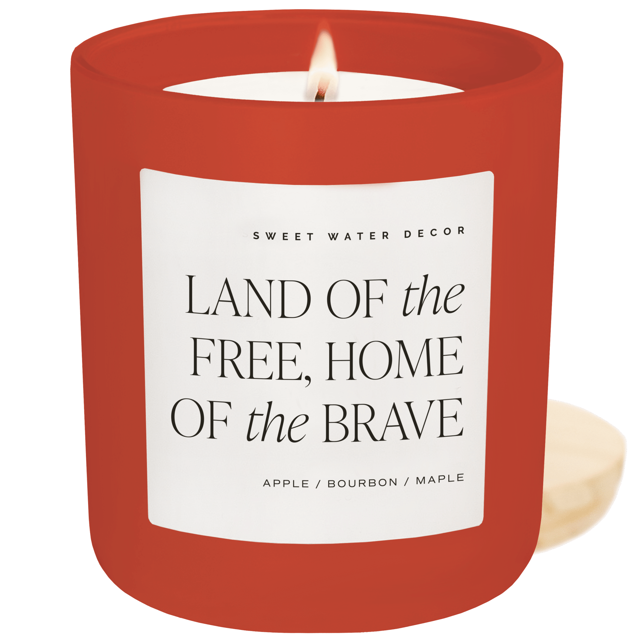 Land of the Free Home of the Brave Soy Candle - Red Matte Jar - 15 oz