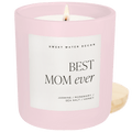 Best Mom Ever Soy Candle - Pink Matte Jar - 15 oz (Wildflowers and Salt)