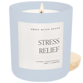 Stress Relief Soy Candle - Blue Matte Jar - 15 oz