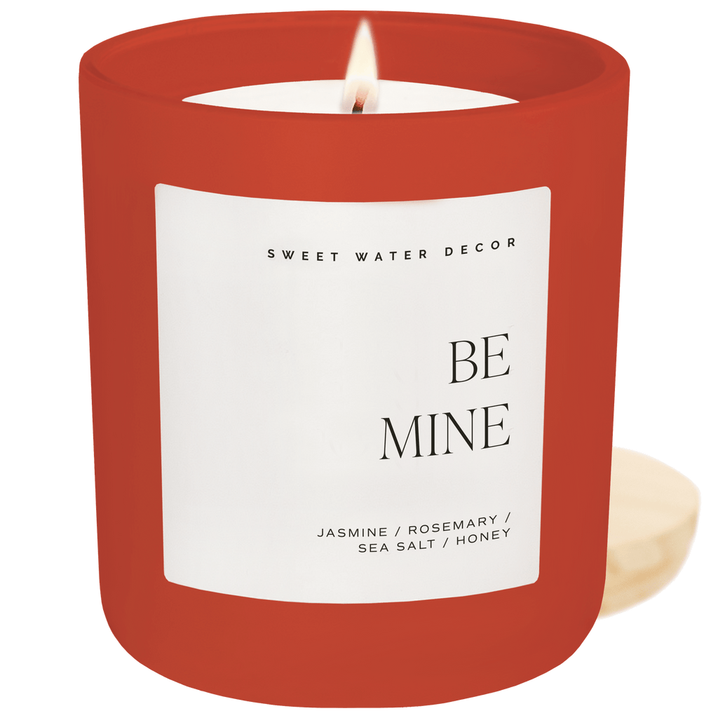 Be Mine Soy Candle - Red Matte Jar - 15 oz (Wildflowers and Salt)