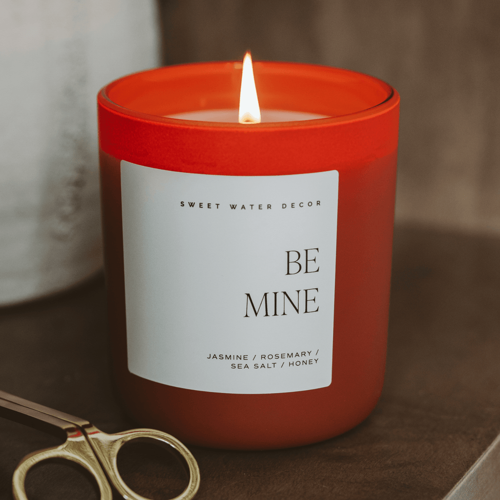 Be Mine Soy Candle - Red Matte Jar - 15 oz (Wildflowers and Salt)