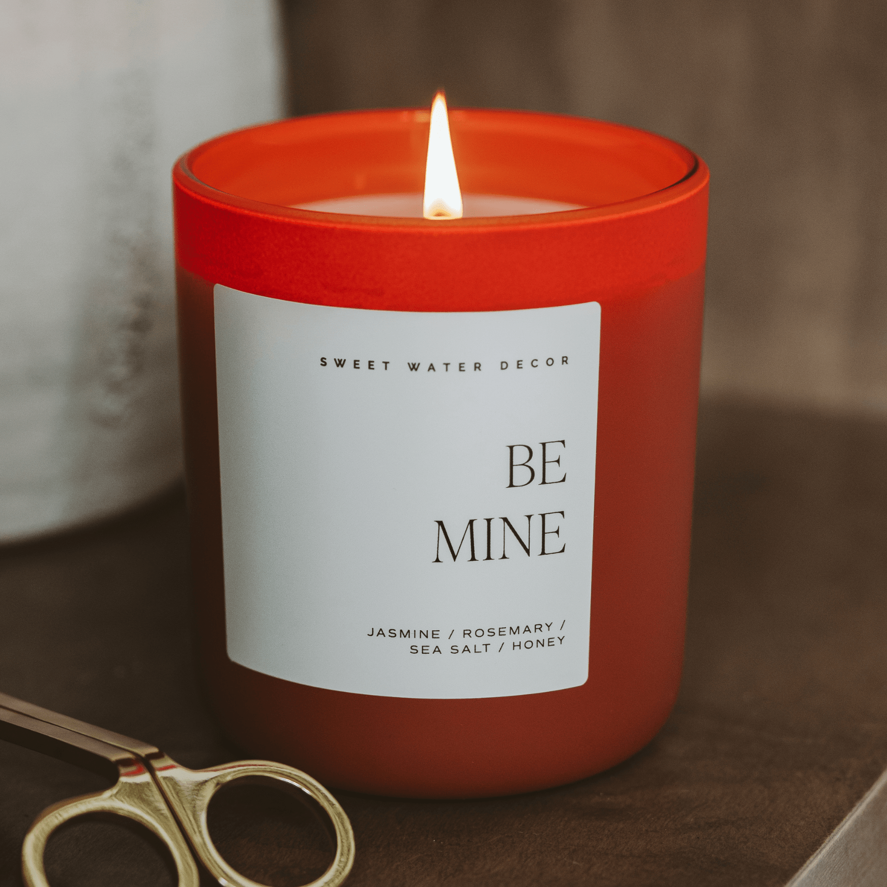 Be Mine Soy Candle - Red Matte Jar - 15 oz (Wildflowers and Salt)