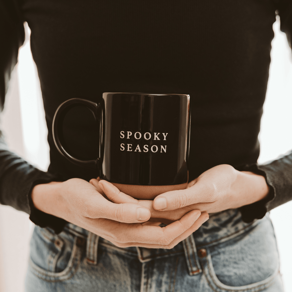 Spooky Season 14 oz Black Stoneware Coffee Mug
