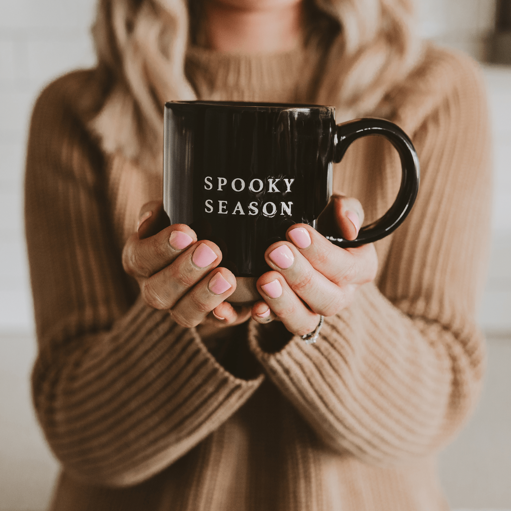 Spooky Season 14 oz Black Stoneware Coffee Mug