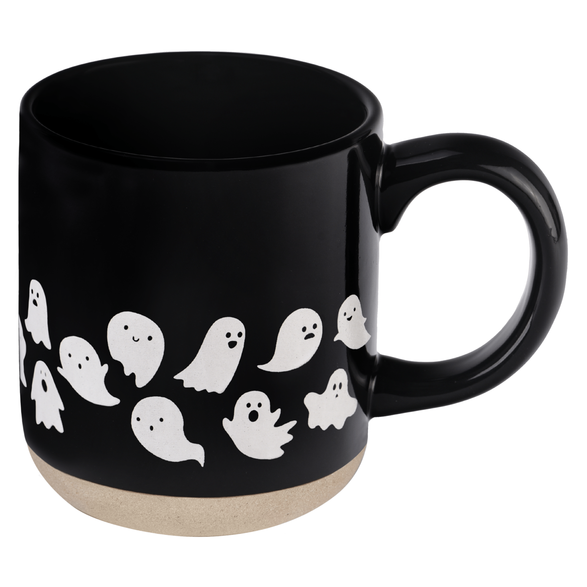 Ghosts 14 oz Black Stoneware Coffee Mug