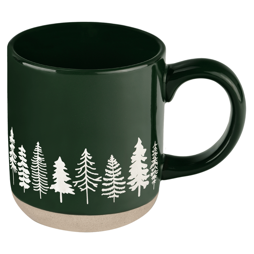 Pine Trees 14 oz Stoneware Coffee Mug