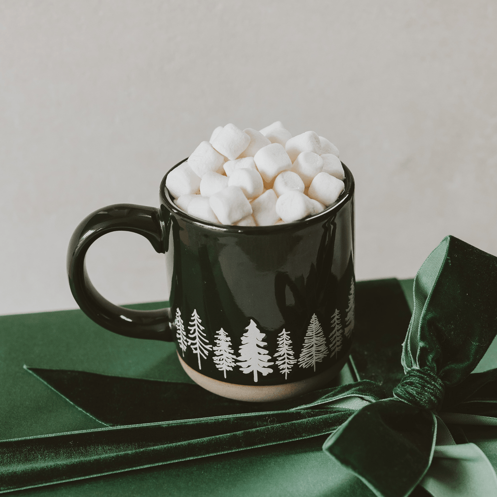 Pine Trees 14 oz Stoneware Coffee Mug
