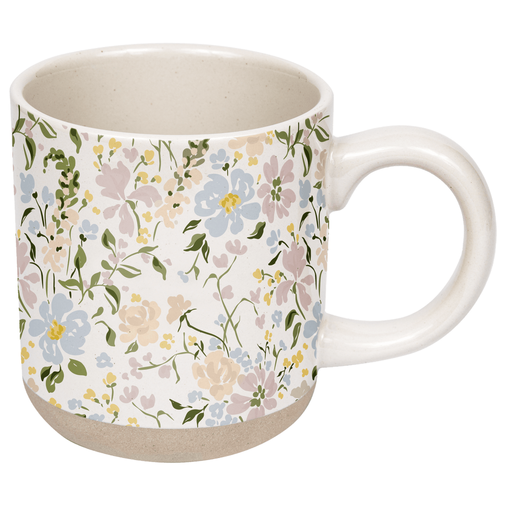Floral 14 oz Stoneware Coffee Mug
