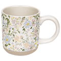 Floral 14 oz Stoneware Coffee Mug
