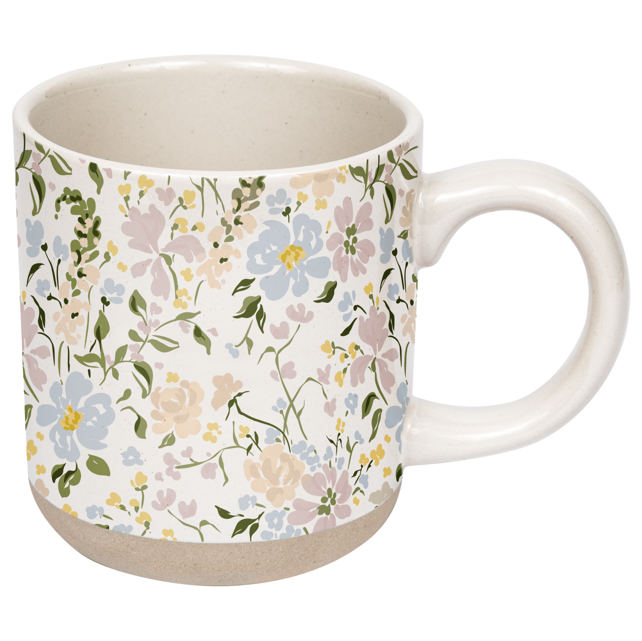 Floral 14 oz Stoneware Coffee Mug