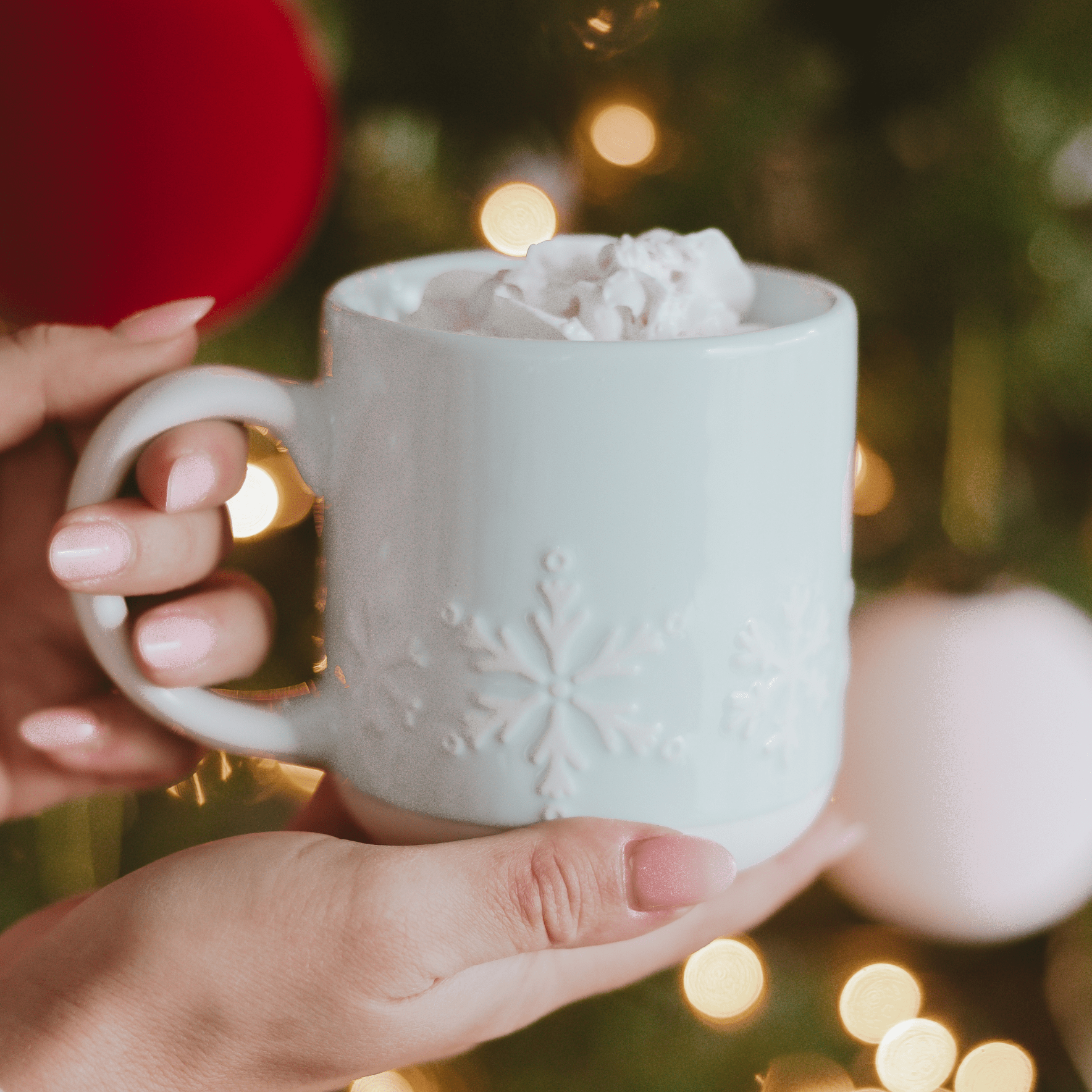 Snowflakes 14 oz Blue Stoneware Coffee Mug