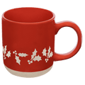 Holly 14 oz Red Stoneware Coffee Mug