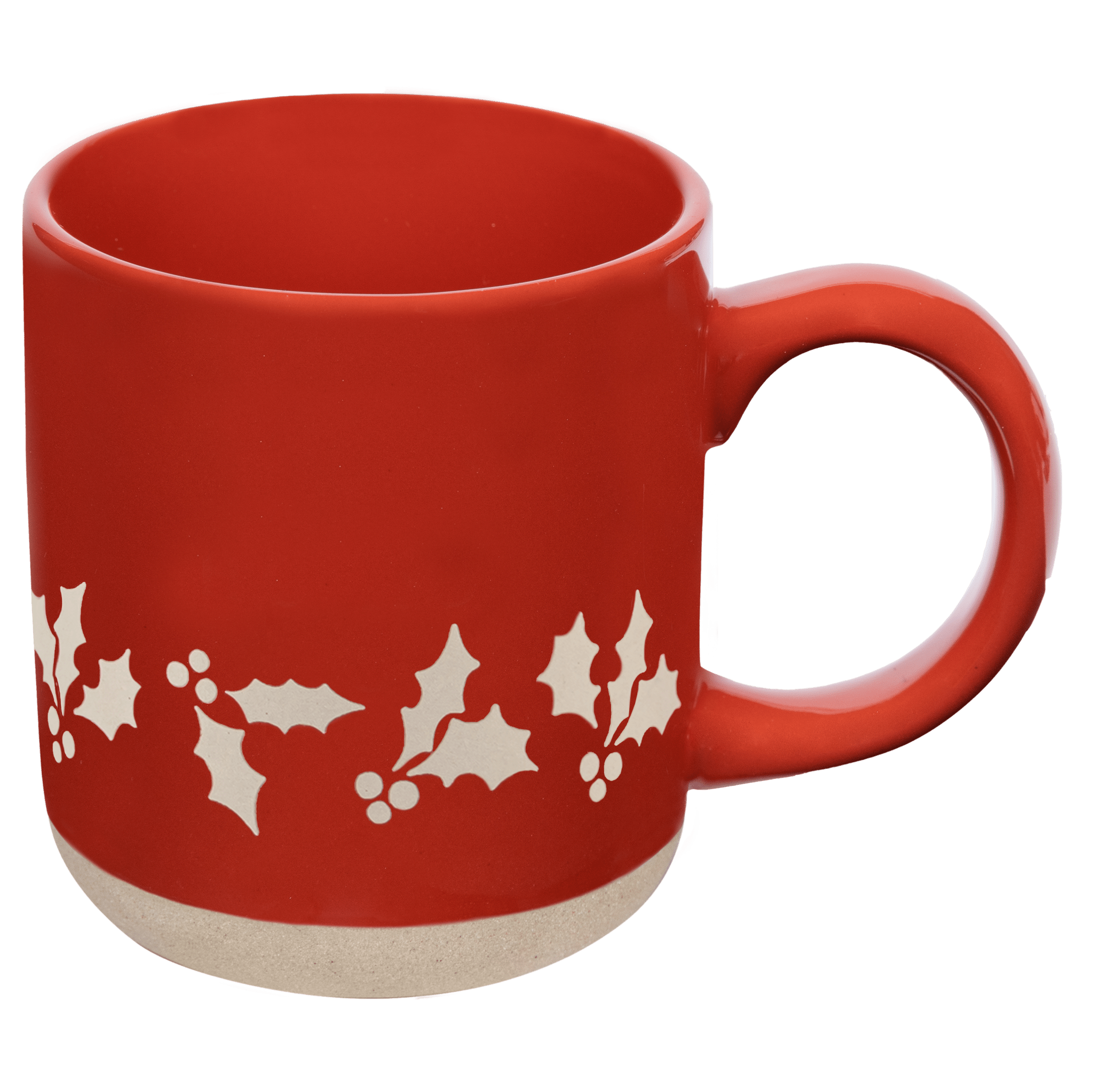 Holly 14 oz Red Stoneware Coffee Mug