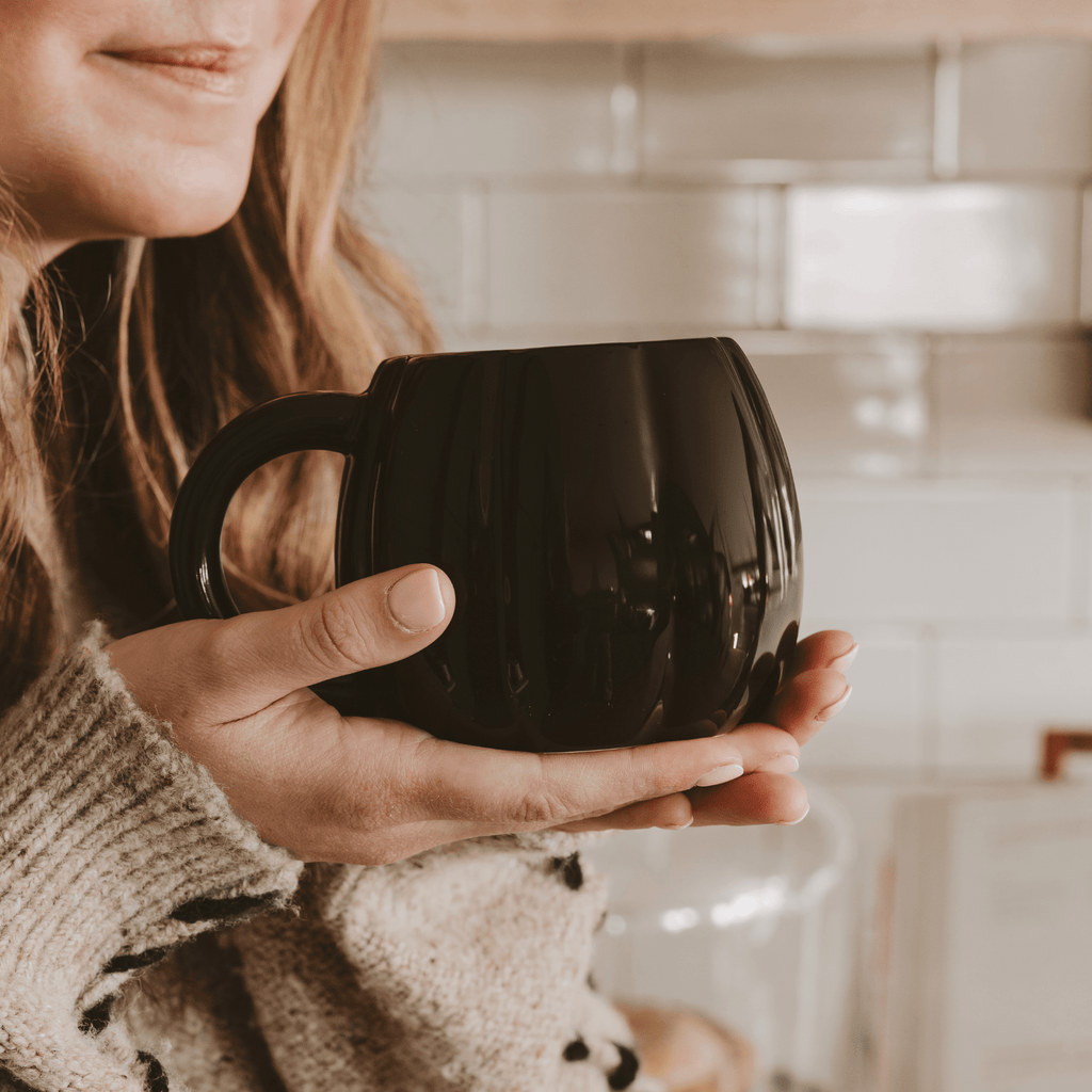 Black Pumpkin 19 oz Figural Coffee Mug